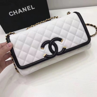 Chanel Women Leather Chain Shoulder Bag ,26.5CM - 샤넬 여성용 레더 체인 숄더백,CHAB0474,26.5CM,화이트