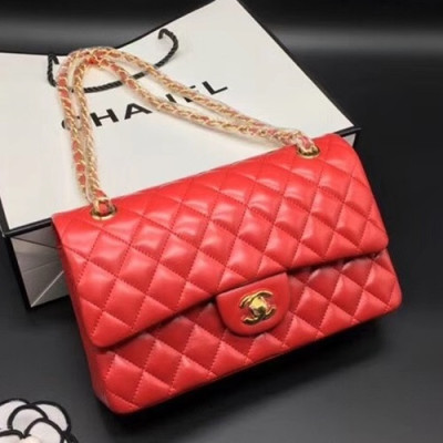 Chanel Women Leather Chain Shoulder Bag  ,25CM - 샤넬 여성용 레더 체인 숄더백 1112 - CHAB0494,25CM,레드