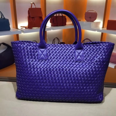 Bottega Veneta Leather Blue Women Tote Bag,40cm - 보테가 베네타 레더 블루 여성용 토트백 5211-2,BVB0005,40cm