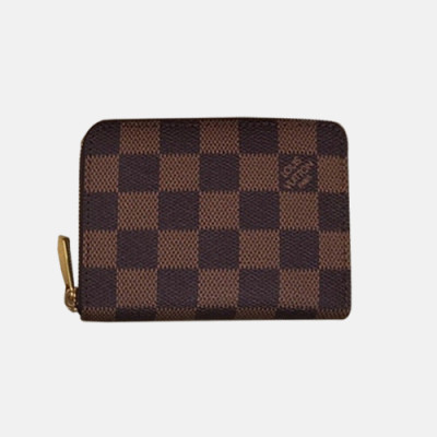 Louis Vuitton 2018 Ladies Damie Canvas Zippy Coin Purse N63070 - 루이비통 지피 코인 퍼스 다미에 에벤 LOU0377 11CM