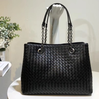 Bottega Veneta Leather Black Women Tote Shoulder Bag,40cm - 보테가 베네타 레더 블랙 여성용 토트 숄더백 3894-5,BVB0066,40cm