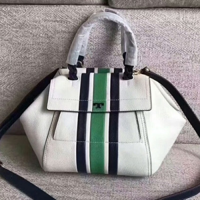 Tory Burch Leather White Tote Shoulder Bag,20cm - 토리버치 레더 화이트 토트 숄더백 TBB0001,20cm