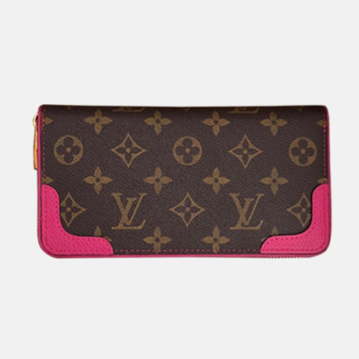 [매장판] Louis Vuitton 2018 Ladies Monogram Canvas Zippy Wallet M64151 - 루이비통 모노그램/로즈・브리《이에루》 더《피》・워렛 LOU0447 19.5CM