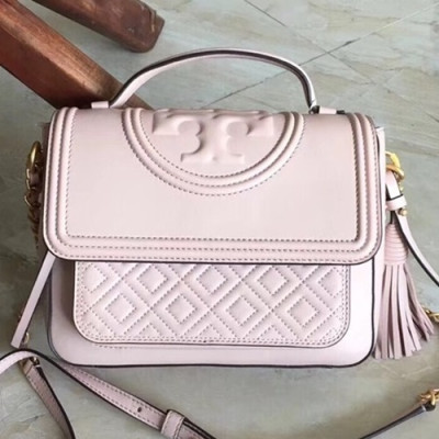 Tory Burch Leather Tassel Pink Chain Tote Shoulder Bag,22cm - 토리버치 레더 태슬 핑크 체인 토트 숄더백 TBB0009,22cm