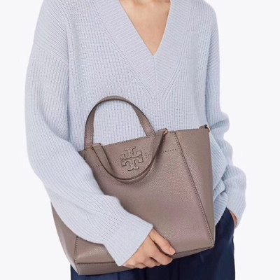 Tory Burch Leather Gray Mcgraw Carryall Tote Shoulder Bag,28cm - 토리버치 레더 그레이 맥그로우 캐리올 토트 숄더백 TBB0011,28cm