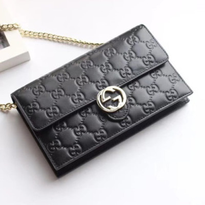 Gucci GG Jacquard Buckle Chain Shoulder Bag,19CM - 구찌 GG 자카드 버클 체인 숄더백 GUB0100 ,19cm,블랙