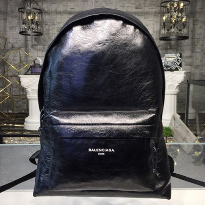 Balenciaga 2019 Leather Back Pack,32CM - 발렌시아가 2019 남여공용 레더 백팩,BGB0002,32CM,블랙