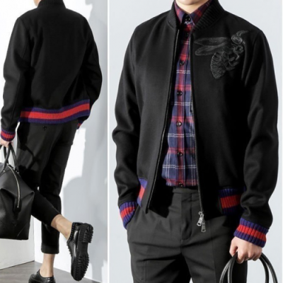 Gucci 2018 Mens Honeybee Jacket - 구찌 남성 꿀벌 자수 봄버 자켓 GUC0335 , SIZE (M - XL) 블랙