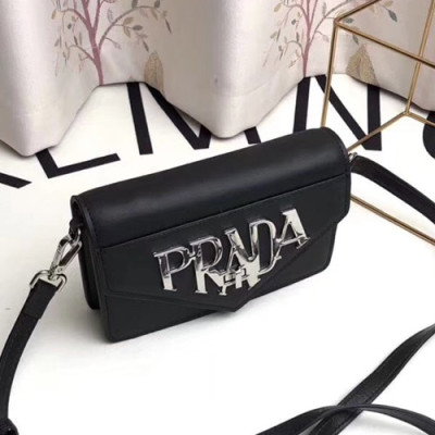 Prada Leather Shoulder Cross Bag,19CM - 프라다 레더 여성용 숄더 크로스백 ,PRAB0003,19cm,블랙