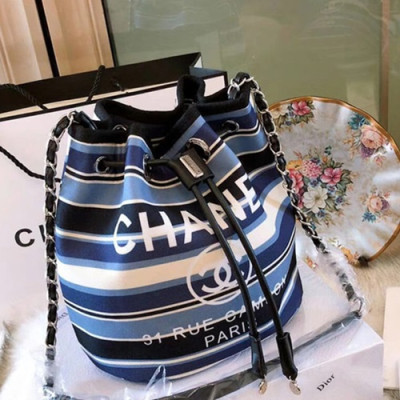 Chanel Canvas Bucket Shoulder Bag ,25CM - 샤넬 캔버스 여성용 숄더백 CHAB0531,25CM,2색(블루,레드)