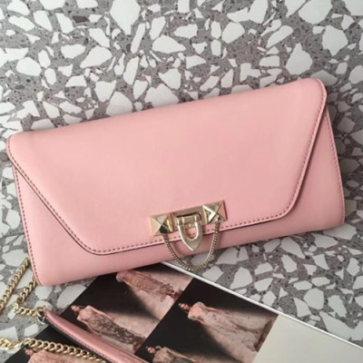 Valentino Garavani Leather Flap Shoulder Bag,27CM - 발렌티노 가바라니 레더 플랩 숄더백,VTB0015,27CM,핑크