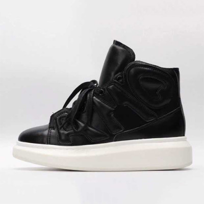 Alexander McQueen 2018 Oversol-Alique High-top Sneakers - 알렉산더맥퀸 오버솔 아플리케 하이탑 블랙 QEEN0031X ,Size (220 - 280)