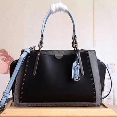 Coach Leather Dreamer Version Tote Shoulder Bag,28cm - 코치 레더 드리머 버전 토트 숄더백 COAB0011,28cm,블랙