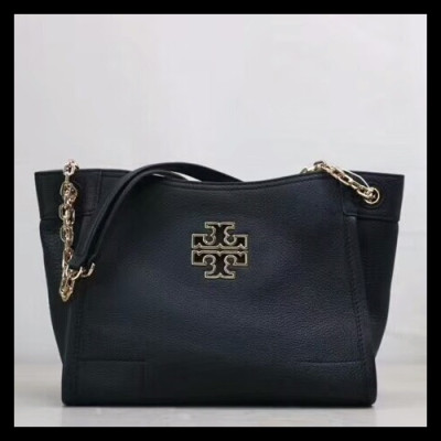 Tory Burch Leather Black Britten Small Slouchy Tote Shoulder Bag,29.5cm - 토리버치 레더 블랙 브리턴 스몰 토트 숄더백 TBB0057,29.5cm