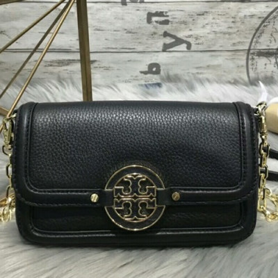 Tory Burch Leather Black Amanda Mini Chain Shoulder Cross Bag,20cm - 토리버치 레더 블랙 아만다 미니 체인 숄더 크로스백 TBB0059,20cm