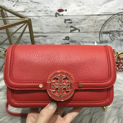 Tory Burch Leather Red Amanda Mini Chain Shoulder Cross Bag,20cm - 토리버치 레더 레드 아만다 미니 체인 숄더 크로스백 TBB0060,20cm