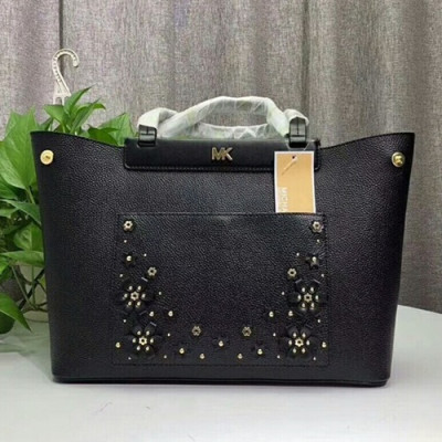 Michael Kors Leather Tote Shoulder Bag, 36CM - 마이클 코어스 레더 토트 숄더백 ,MKB0022, 36CM,블랙