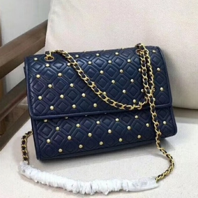 Tory Burch Leather Navy Fleming Chain Shoulder Bag,21cm - 토리버치 레더 네이비 플레밍 체인 숄더백 TBB0085,21cm