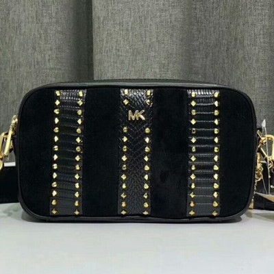 Michael Kors Leather Whitney Camera Shoulder Bag, 22CM - 마이클 코어스 레더 위트니 카메라 숄더백 ,MKB0065, 22CM,블랙