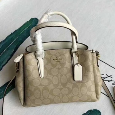 Coach Leather Tote Shoulder Bag,24cm - 코치 레더 토트 숄더백 29434,COAB0034,24cm,베이지+화이트