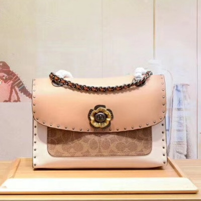 Coach Leather Shoulder Bag,26cm - 코치 레더 여성용 숄더백 29416,COAB0045,26cm,핑크+화이트