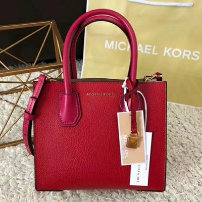 Michael Kors Leather Tote Shoulder Bag, 22CM - 마이클 코어스 레더 토트 숄더백 ,MKB0074, 22CM,레드