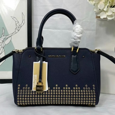 Michael Kors 2018 Leather Tote Shoulder Bag, 26CM - 마이클 코어스 2018 레더 토트 숄더백 ,MKB0093, 26CM,네이비