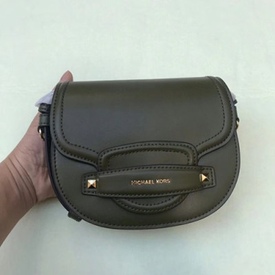 Michael Kors 2019 Leather Saddle Shoulder Bag, 17.5CM - 마이클 코어스 2019 레더 새들 숄더백,MKB0099, 17.5CM,그린