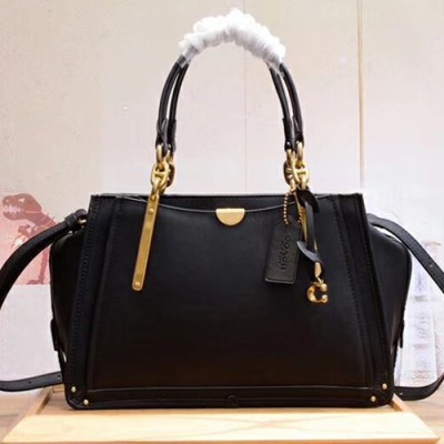 Coach Leather Dreamer Version Tote Shoulder Bag,28cm - 코치 레더 드리머 버전 토트 숄더백 COAB0048,28cm,블랙