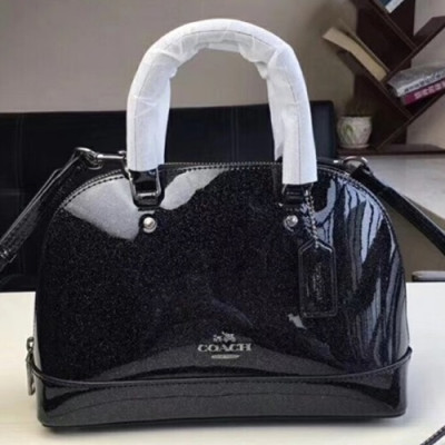 Coach Leather Pearl Tote Shoulder Bag,25cm - 코치 레더 진주 펄 토트 숄더백 COAB0069,25cm,블랙