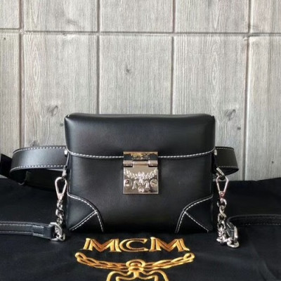 MCM Visetos Leather Belt Bag / Shoulder Bag,16.5cm - 엠씨엠 여성용 비세토스 레더 벨트백/숄더백 MCMB0012, 16.5cm,블랙