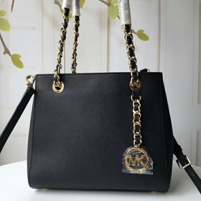 Michael Kors Leather Tote Shoulder Bag,23.5cm - 마이클 코어스 레더 토트 숄더백 MKB0126,23.5cm,블랙