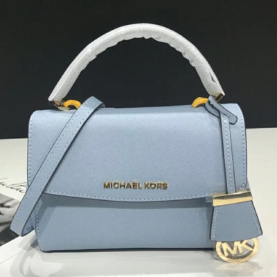 Michael Kors Leather Tote Shoulder Bag, 18/25CM - 마이클 코어스 레더 토트 숄더백 ,MKB0154, 18/25CM,스카이블루