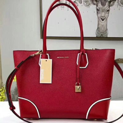 Michael Kors Leather Tote Shoulder Bag,32cm - 마이클 코어스 레더 토트 숄더백 MKB0190,32cm,레드