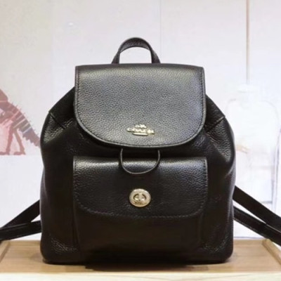 Coach Billie Pebble Leather Back Pack,21cm - 코치 빌리 페블 레더 여성용 백팩, 37621,COAB0131,21cm,블랙