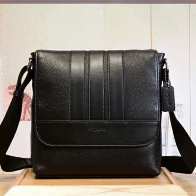 Coach Leather Shoulder Bag,29cm - 코치 레더 남성용 숄더백 56666,COAB0145,29cm,블랙