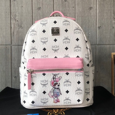 MCM Stark Visetos Canvas Back Pack,17/21/26cm - 엠씨엠 스타크 비세토스 캔버스 남여공용 백팩 MCMB0082, 17/21/26cm,화이트