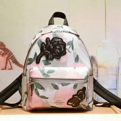 Coach Mini Charlie Floral Back Pack,18cm - 코치 미니 찰리 플로럴 백팩 , 25869,COAB0189,18cm,핑크