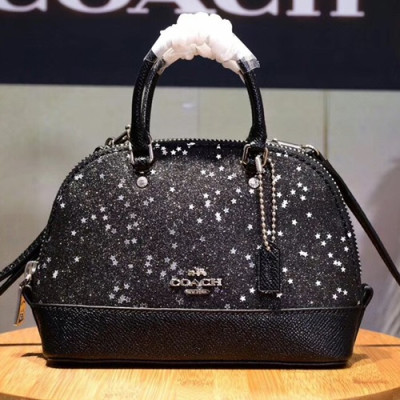 Coach Leather Mini Tote Shoulder Bag,17cm - 코치 레더 미니 토트 숄더백 22891,COAB0200,17cm,블랙