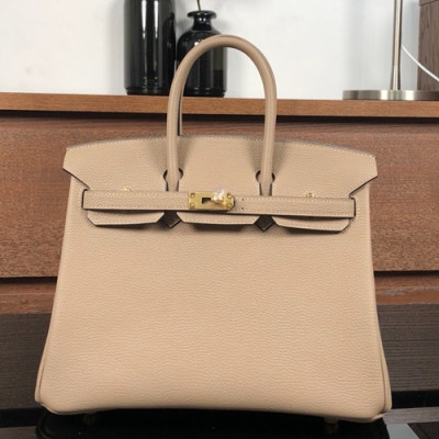 Hermes Birkin Togo Leather Tote Shoulder Bag ,25cm - 에르메스 버킨 토고 레더 여성용 토트 숄더백 HERB0043,25cm,베이지