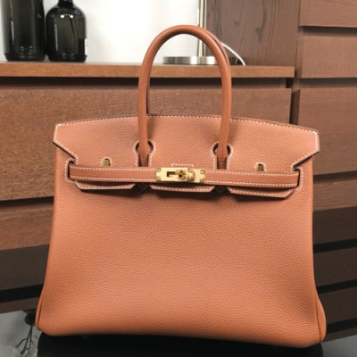 Hermes Birkin Togo Leather Tote Shoulder Bag ,25cm - 에르메스 버킨 토고 레더 여성용 토트 숄더백 HERB0044,25cm,연브라운