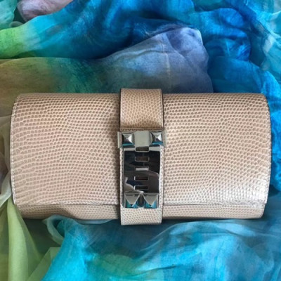 Hermes Medor Lizard Leather Clutch Bag ,23cm - 에르메스 메도르 리저드 레더 여성용 클러치백 HERB0046,23cm,베이지