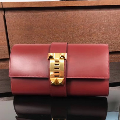 Hermes Medor Box Leather Clutch Bag ,23cm - 에르메스 메도르 복스 레더 여성용 클러치백 HERB0050,23cm,레드