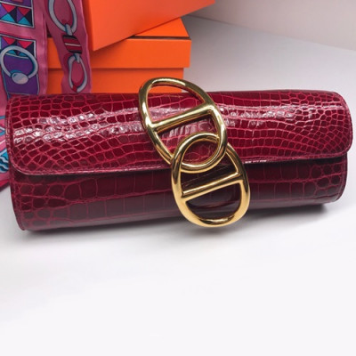 Hermes Egee Crocodile Leather Clutch Bag  - 에르메스 에게 크로커다일 레더 여성용 클러치백 HERB0061,레드