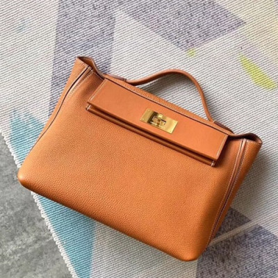 Hermes Kelly 2424 Togo Leather Tote Shoulder Bag ,29cm - 에르메스 켈리2424 토고 레더 여성용 토트 숄더백 HERB0072,29cm,브라운