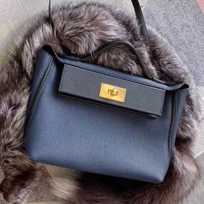 Hermes Kelly 2424 Togo Leather Tote Shoulder Bag ,29cm - 에르메스 켈리2424 토고 레더 여성용 토트 숄더백 HERB0076,29cm,네이비