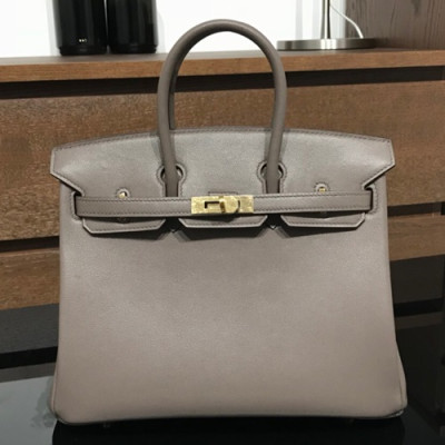 Hermes Birkin Swift Leather Tote Shoulder Bag ,25cm - 에르메스 버킨 스위프트 레더 여성용 토트 숄더백 HERB0081,25cm,그레이