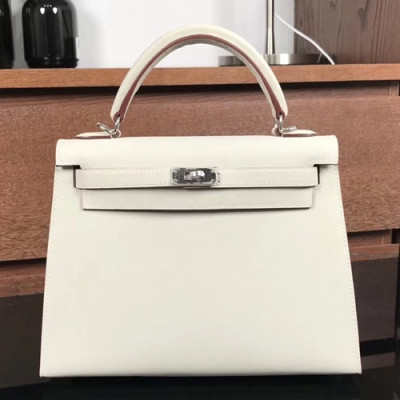 Hermes Kelly Swift Leather Tote Shoulder Bag ,25cm - 에르메스 켈리 스위프트 레더 여성용 토트 숄더백 HERB0088,25cm,연그레이