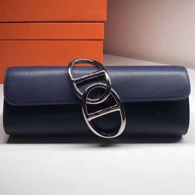 Hermes Egee Swift Leather Clutch Bag  - 에르메스 에게 스위프트 레더 여성용 클러치백 HERB0158,네이비