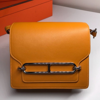 Hermes Roulis Swift Leather Shoulder Bag ,19cm - 에르메스 룰리스 스위프트 레더 여성용 숄더백 HERB0174,19cm,다크옐로우